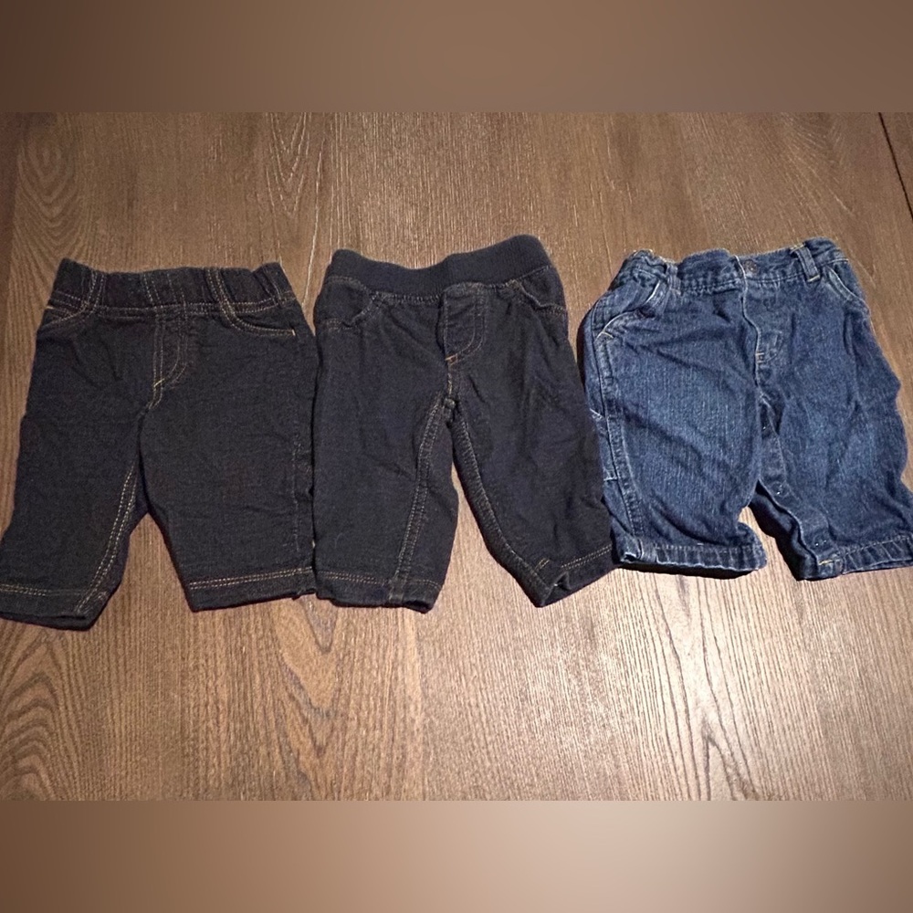 Carters 3-Piece Blue Jeans Set – Size 3 Months